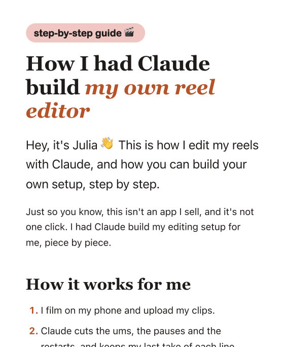 The first page of the guide