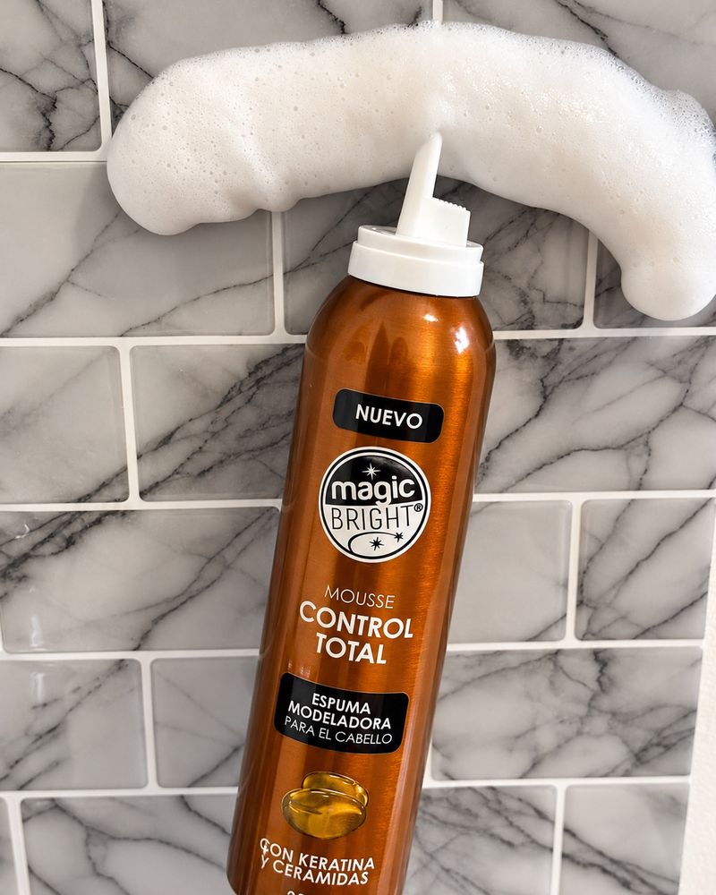 The Magic Bright foam can with foam on my bathroom tiles